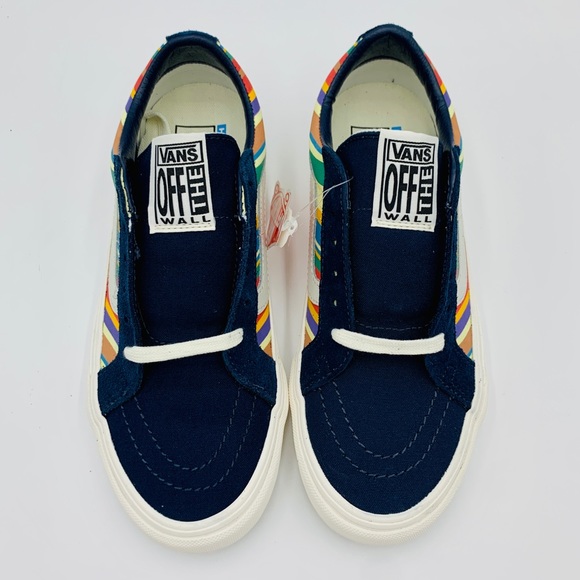 VANS Sk-8 Low Reissue Dress Blue / Retro Stripes - Picture 6 of 10
